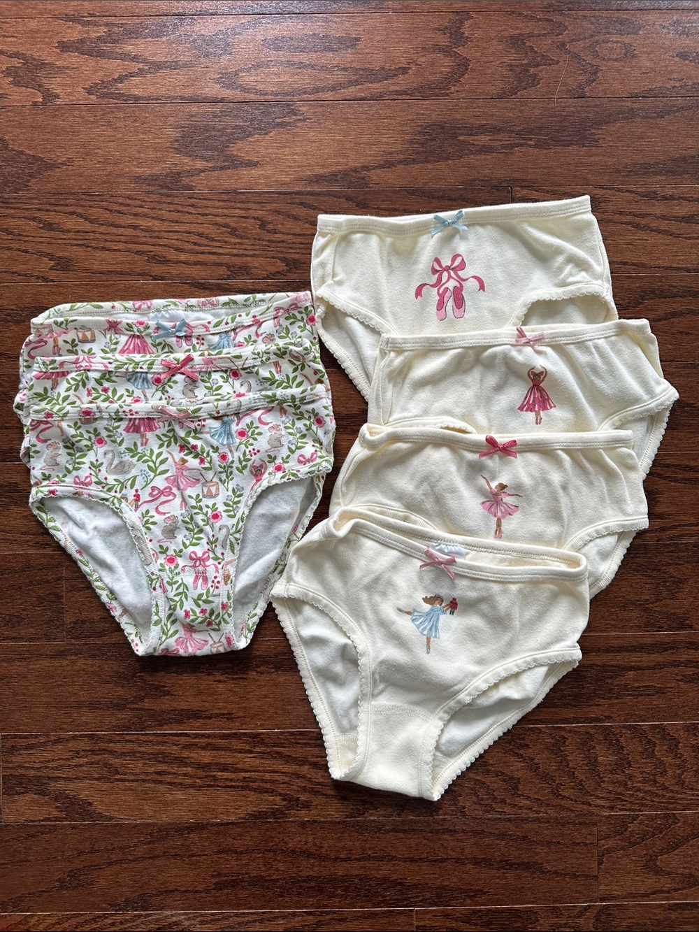 Mini Boden Girls' Ballerina Nutcracker Underwear - 7 Pack - Pink & Cream